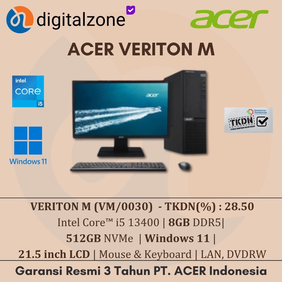 PC TKDN Acer Veriton M i5 13400 TKDN PC ACER VM/0030 Veriton M VM/0030