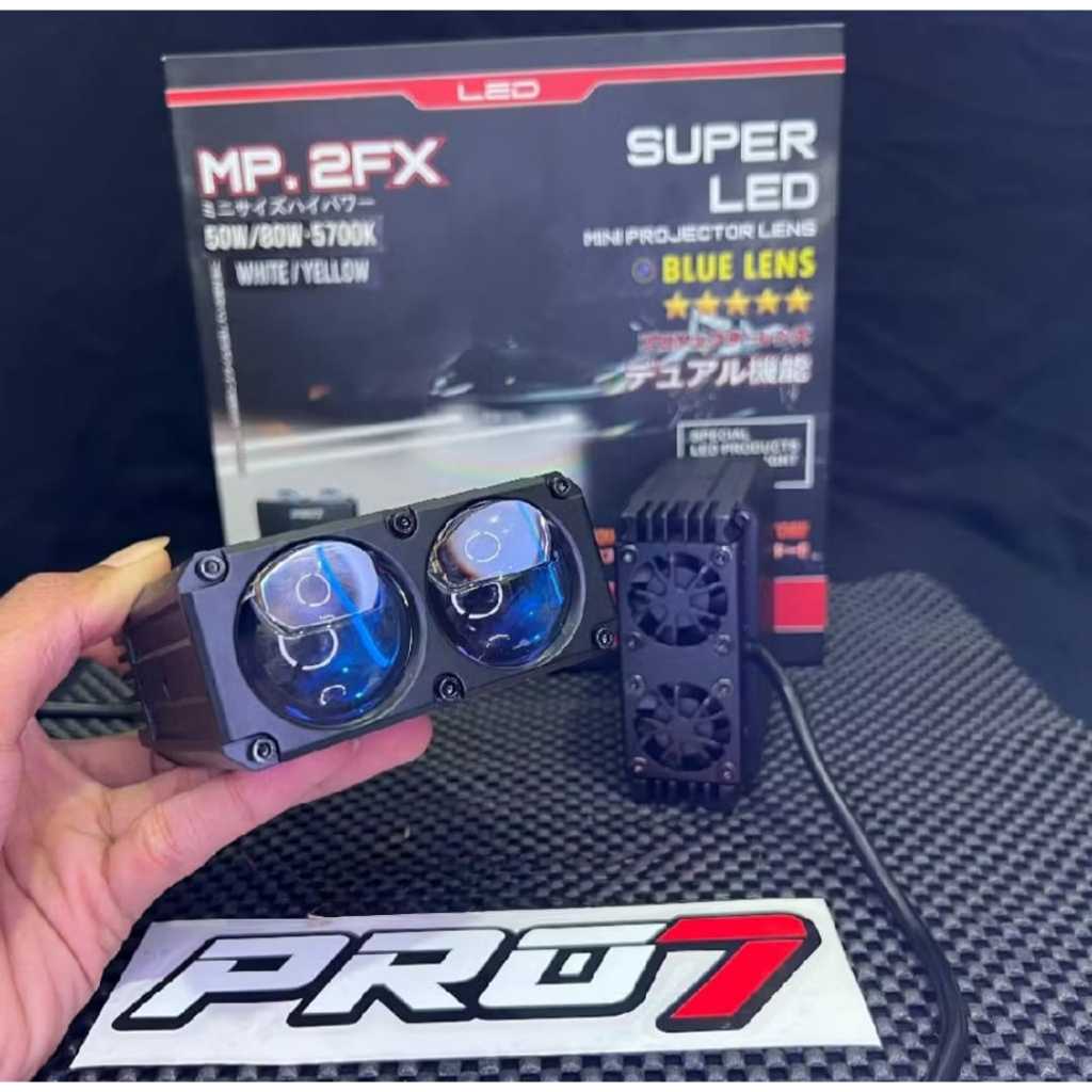 DOUBLE MINI Projie Pro7 MP.2FX Super LED Blue Lens 2x 50W-80W / MP2FX / MP 2FX / MINI PROJIE 2 MATA 