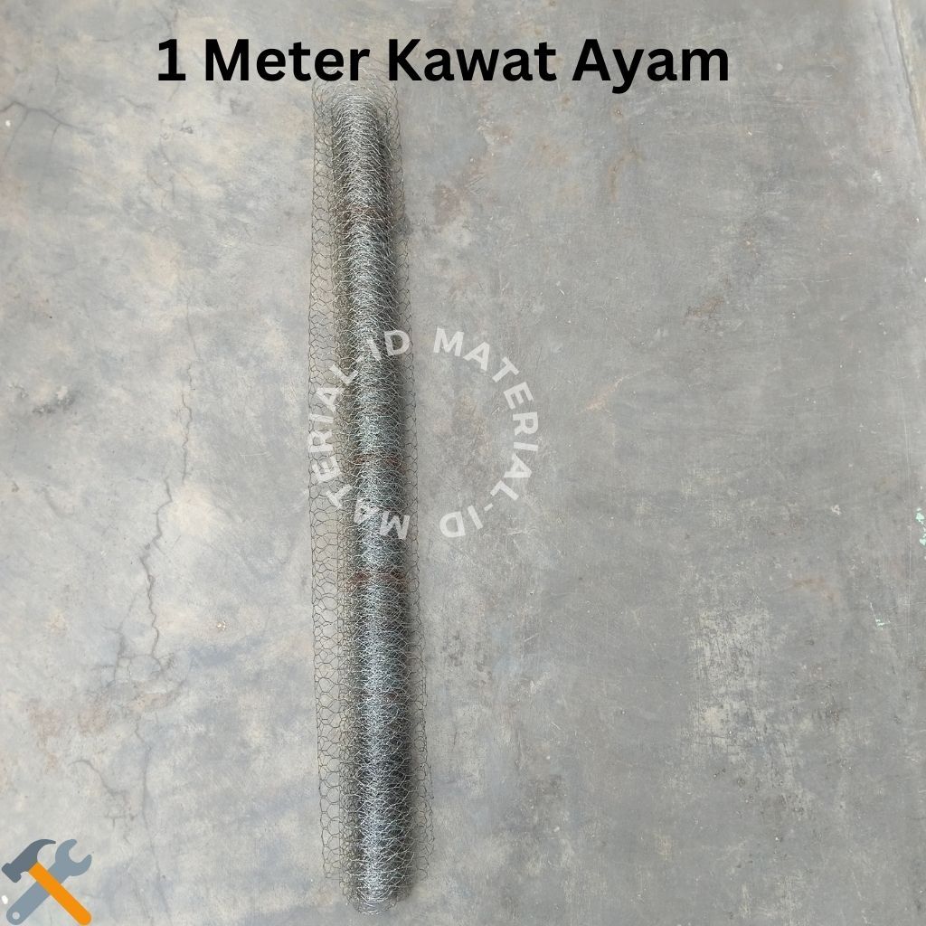 1 Meter Kawat Ayam KAWAT AYAM WIRE MESH COR / CHICKEN WIREMESH / GALVANIS HEXAGONAL Kawat Tutup Pipa