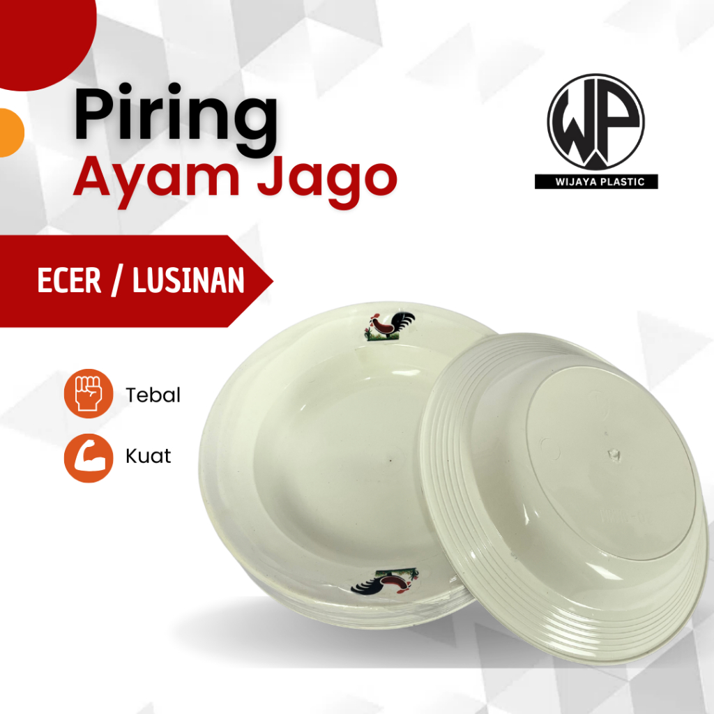 WIJAYA PLASTIK - Piring Plastik Ayam Jago Putih