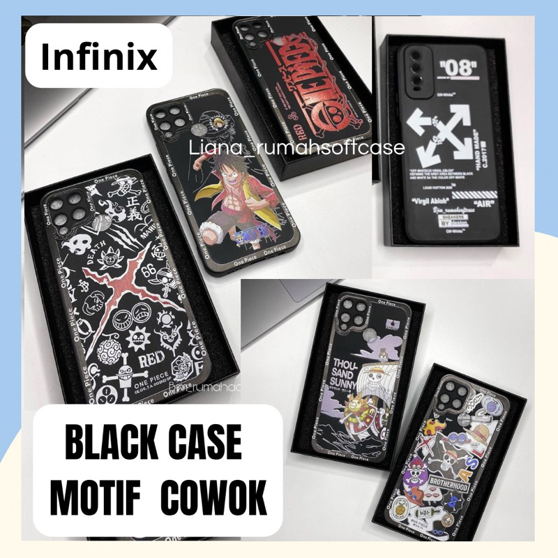 CASE COWOK INFINIX BLACK CASE MOTIF COWOK INFINIX CASE PRO CAMERA COWO KEREN KARAKTER ANIME ONEPIECE