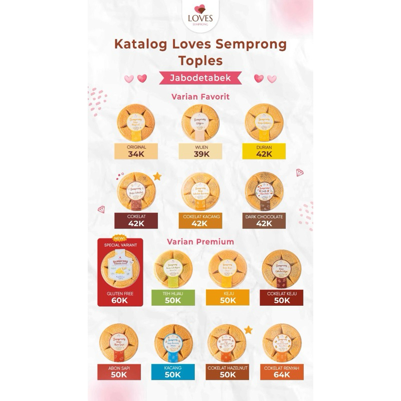 

Kue semprong / Loves Semprong toples reguler all varian