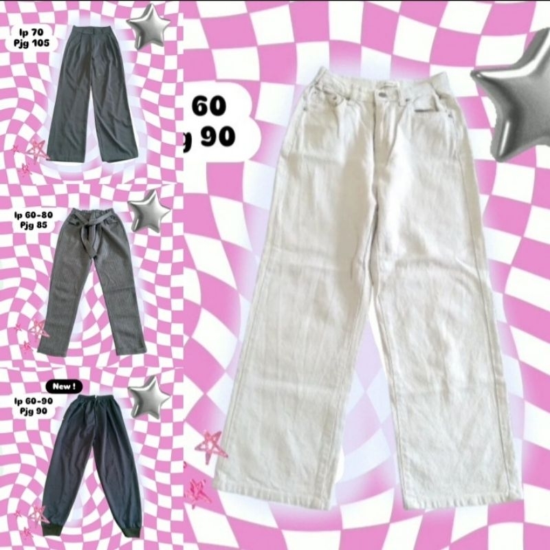 preloved celana jeans highwaist | kulot | joger | rok