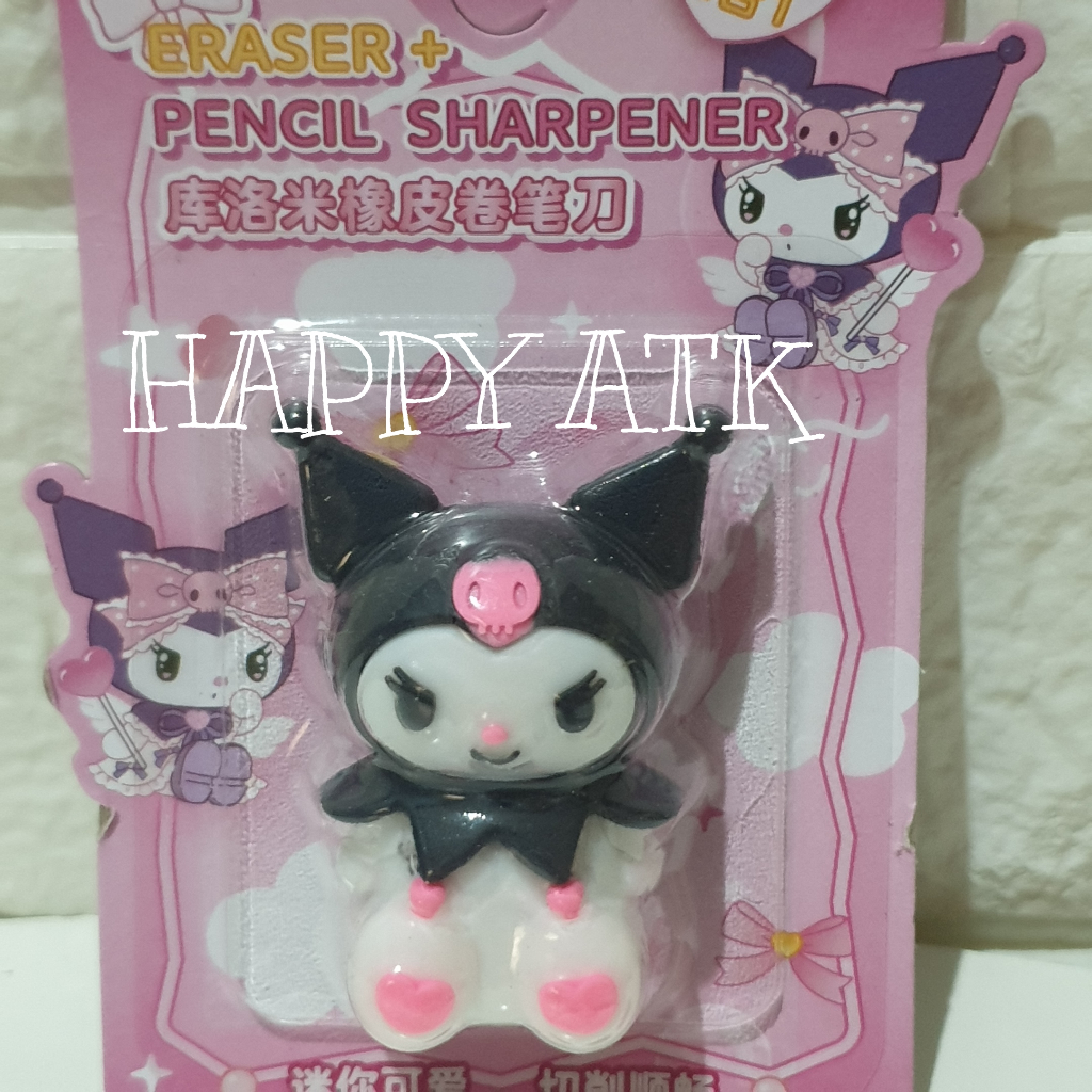 

RAUTAN / SERUTAN PENSIL / PENCIL SHARPENER + PENGHAPUS / HAPUSAN PENSIL BENTUK KUROMI LUCU
