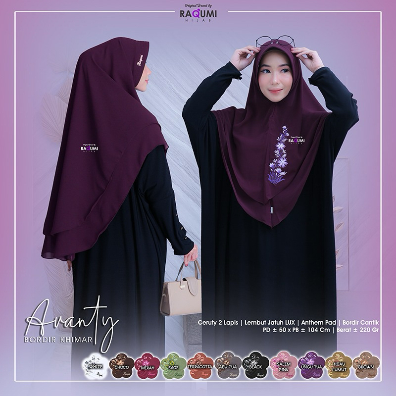 AVANTY BORDIR KHIMAR BRAND ORI BY RAQUMI / KHIMAR BORDIR // KHIMAR CERUTY // KHIMAR BORDIR // KHIMAR