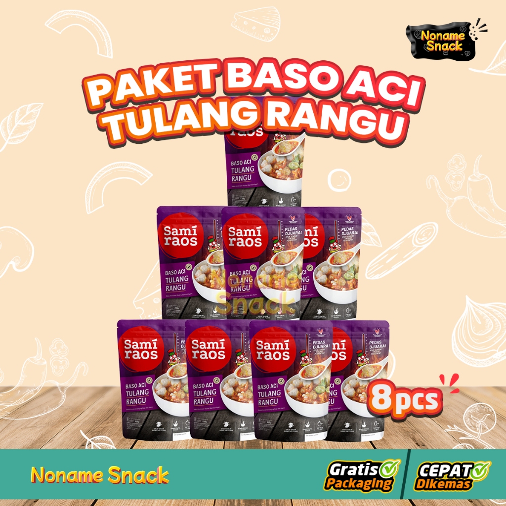 

NoName Snack - PAKET BASO ACI SAMIRAOS TULANG RANGU ISI 8 PCS