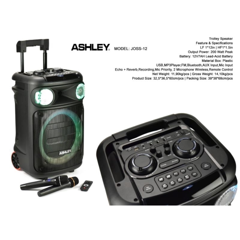 Portable Speaker Ashley Joss 12 Original Speaker 12 Inch New Model Bluetooth