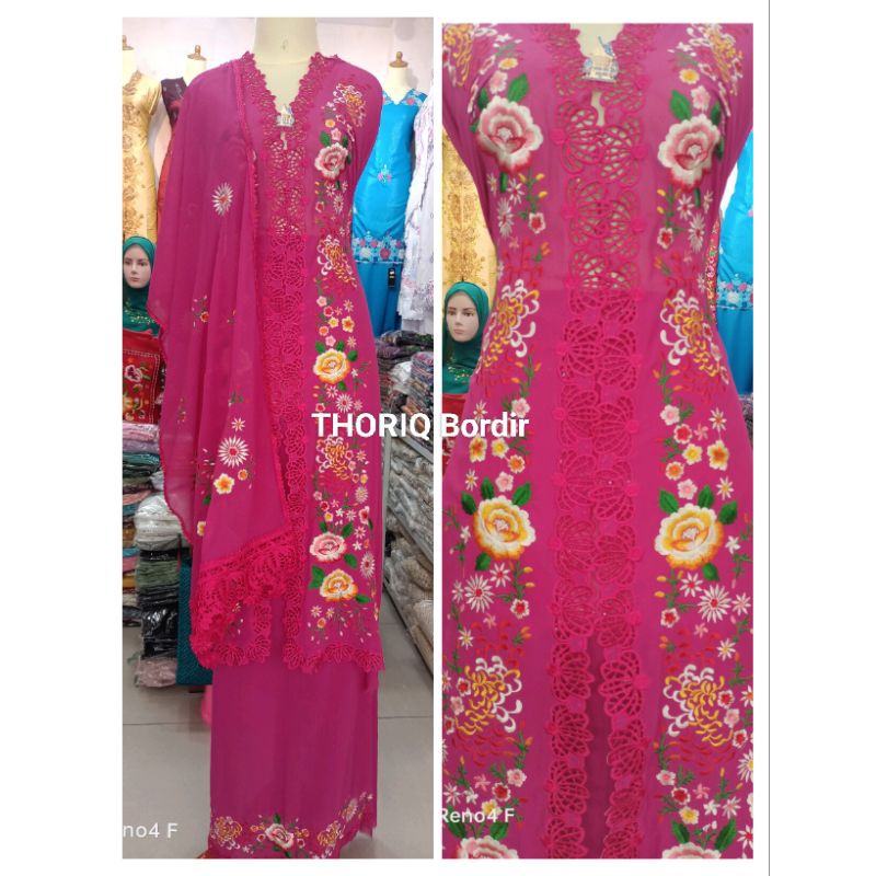 Bahan / Bakal Abaya Kebaya Selendang Bordir