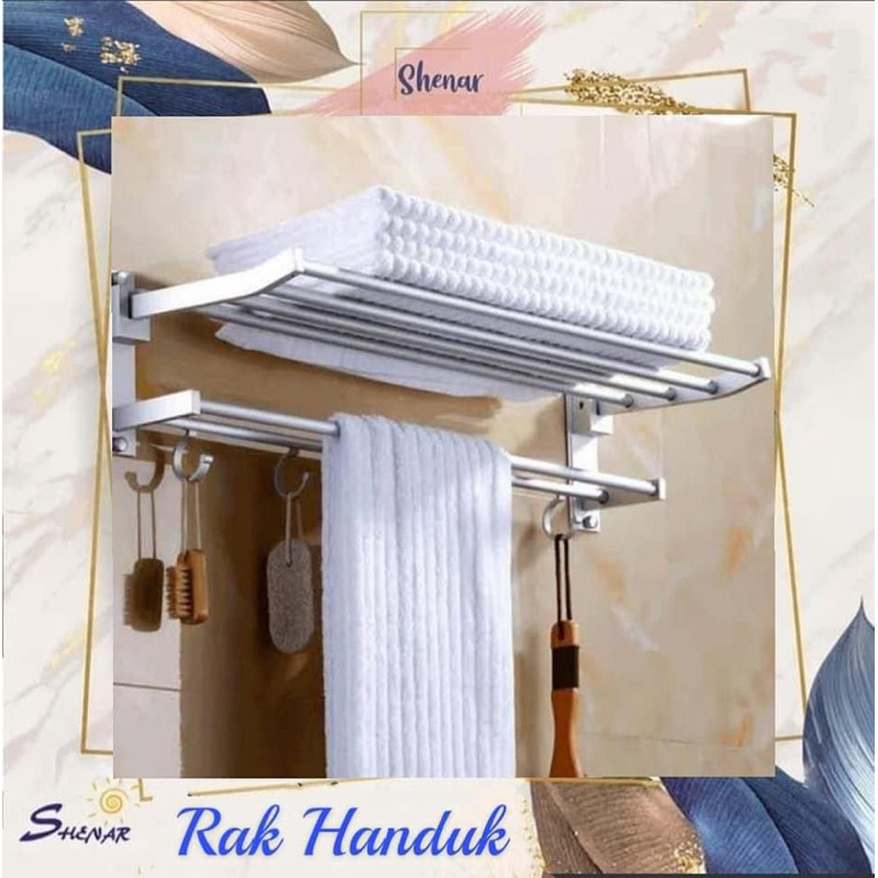 Rak Handuk Kamar Mandi Rak dinding gantungan handuk jemuran handuk hotel