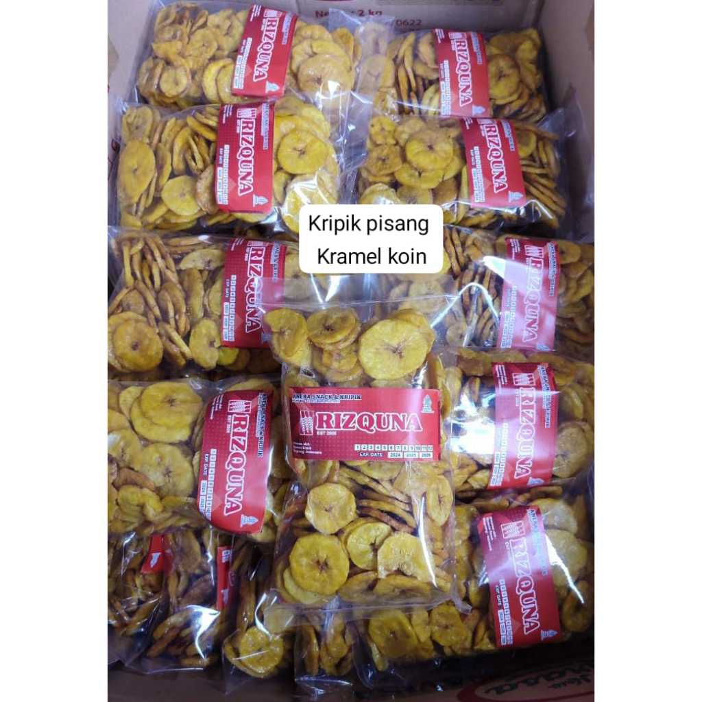 

Cemilan Renyah Keripik Pisang Karamel Koin Rizquna -+ 200 gr Enak Bikin Nagih