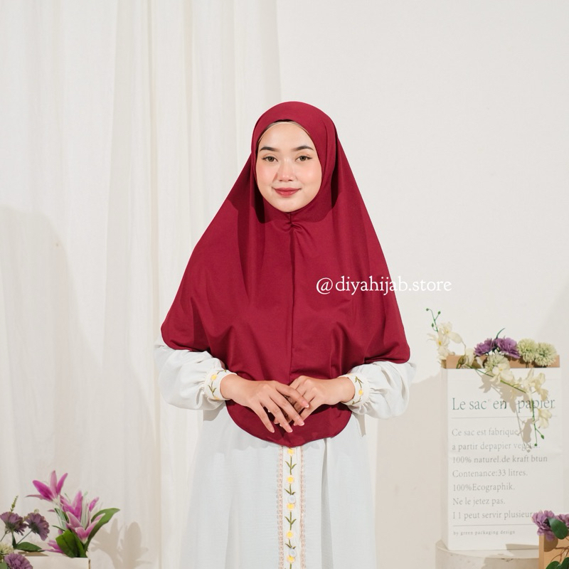 Bergo Jersey Instan Malay Non Pet - Bergo Instan Jersey Jumbo Penguin Non Pet - Hijab Instan jersey 