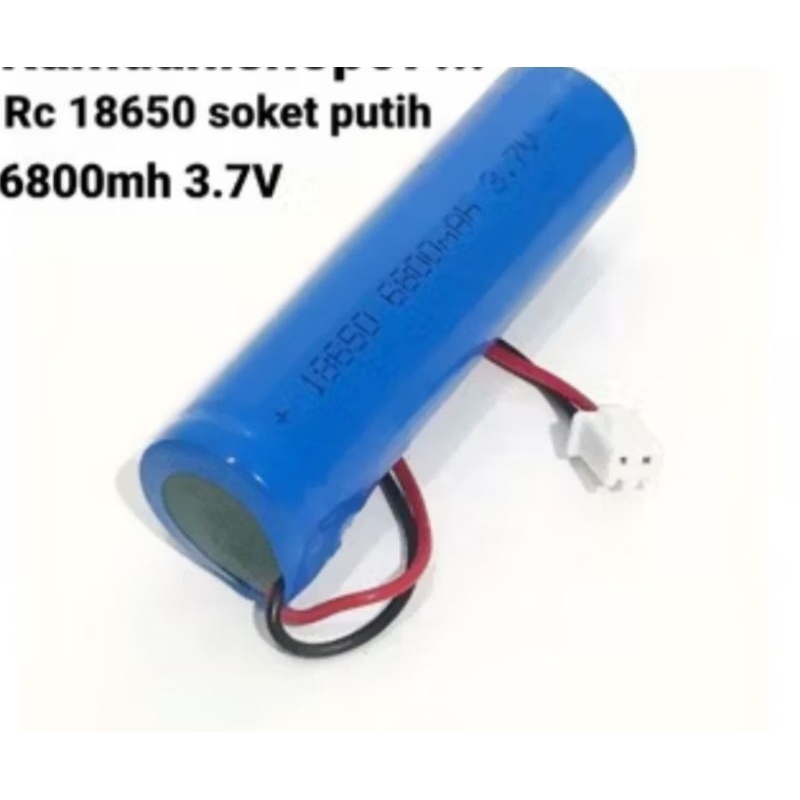 Baterai RC 18650 soket putih 6800mAh 3,7v