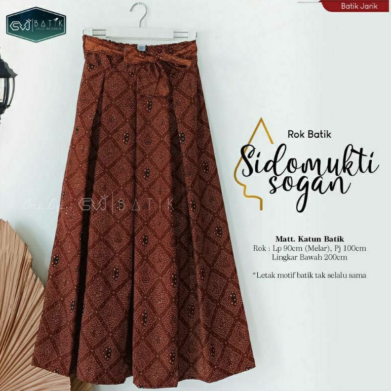 KODE A29E Sidomukti Sogan Rok Batik Alusan Modern Kekinian Model Payung Bawah Klok Jumbo