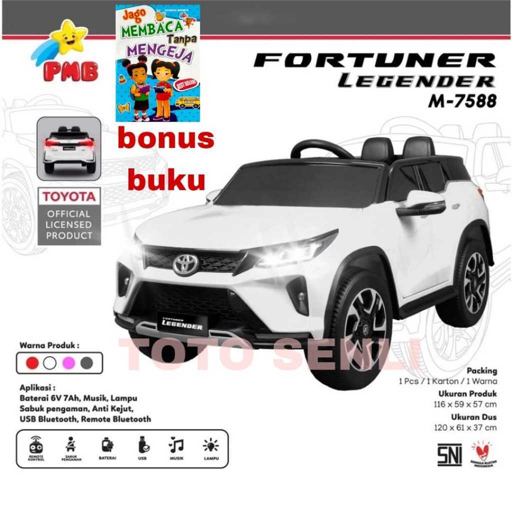 Mainan anak  Mobil Aki remot bagus murah  Toyota Fortuner Legender PMB 7588 M7588 M-7588