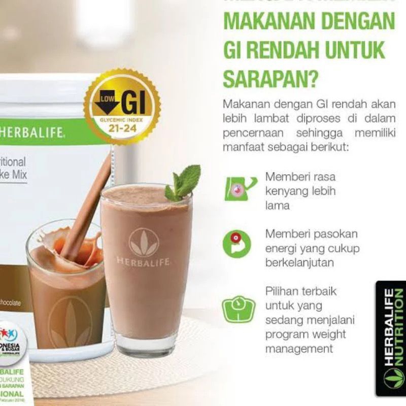 

nutrisi shake Herbalife rasa coklat