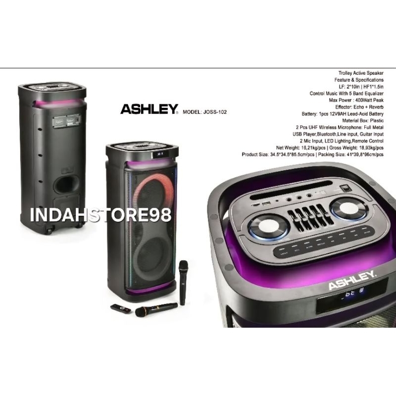 Speaker Portable Ashley Party Joss 102 Original Ashley Joss 102