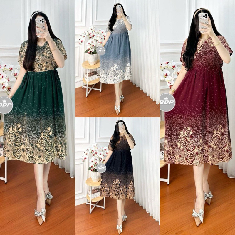 Daster Chibi Luna Motif Bunga Flowers | DASTER CHIBI RAYON MOTIF BUNGA | Daster Viral