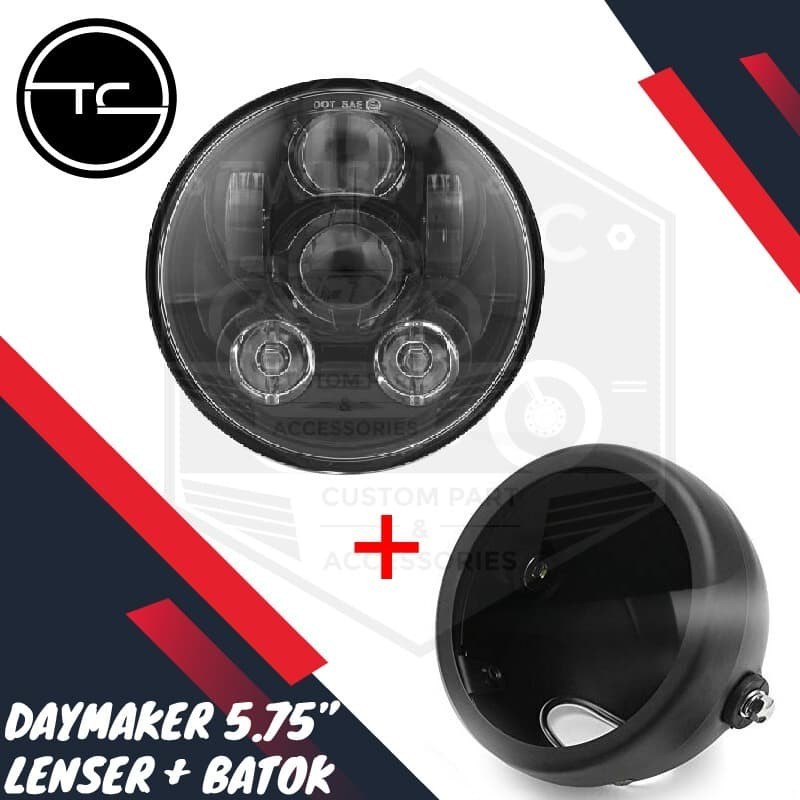 Headlamp Lampu Depan 5.75 inch inchi Lenser Lampu LED Motor Paket Batok