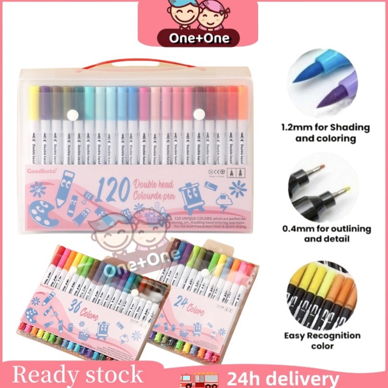 

KODE H53G CODGoodbata Spidol Warna Set 3668112 Spidol Brush Pen 2 Tips Spidol Set Marker Drawing Pen