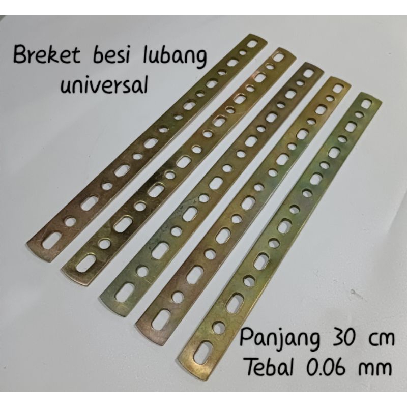 BREKET PLAT BESI LUBANG SERBAGUNA UNIVERSAL PANJANG 30 CM