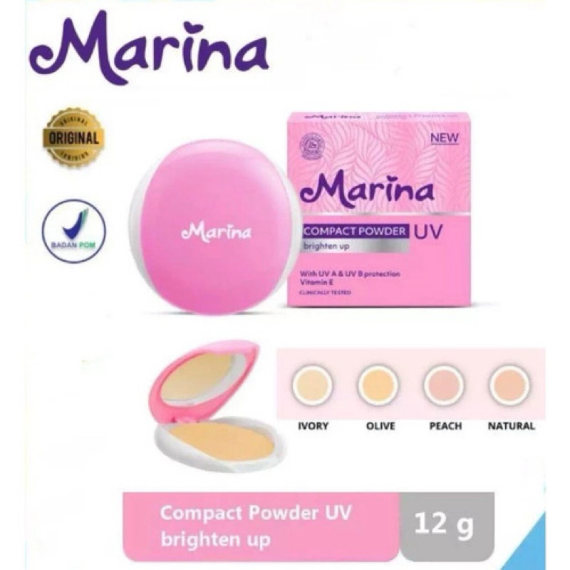 Marina Compact Powder UV / 04 NATURAL / Bedak Padat