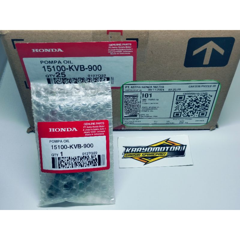 pompa oli kvb ORI 15100-KVB-900 Honda beat fi esp + Vario 110 + Scoopy fi esp