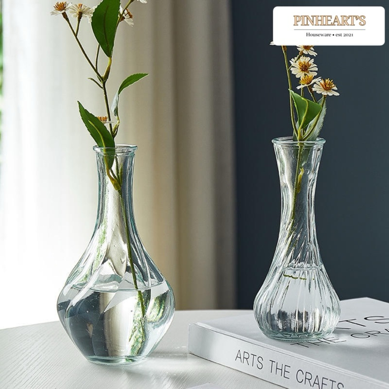 VAS BUNGA BOTOL KACA AESTHETIC MULTIFUNGSI FLOWER VASE GLASS UNIK AESTHETIC VASE