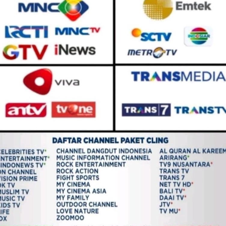 Dijamin Senang Paket Cling Kvision  Paket Receiver Kvision 1 tahun