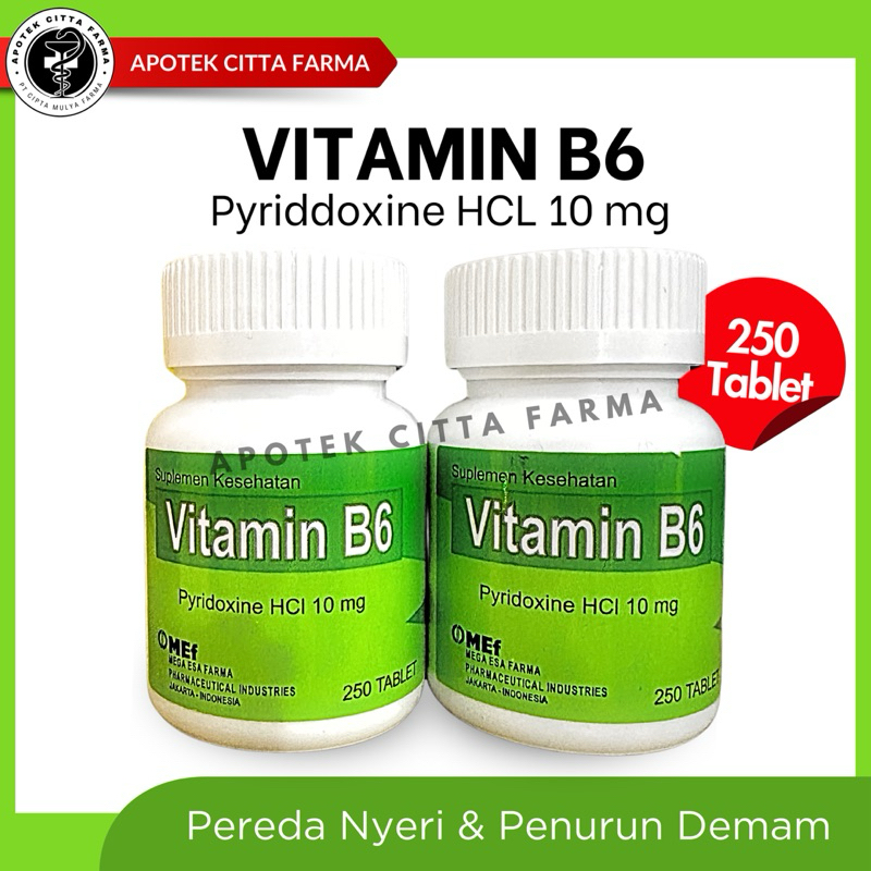Vitamin B6 MEF 10 mg Per 1 Botol @ 250 Tablet - Suplemen Vitamin B6