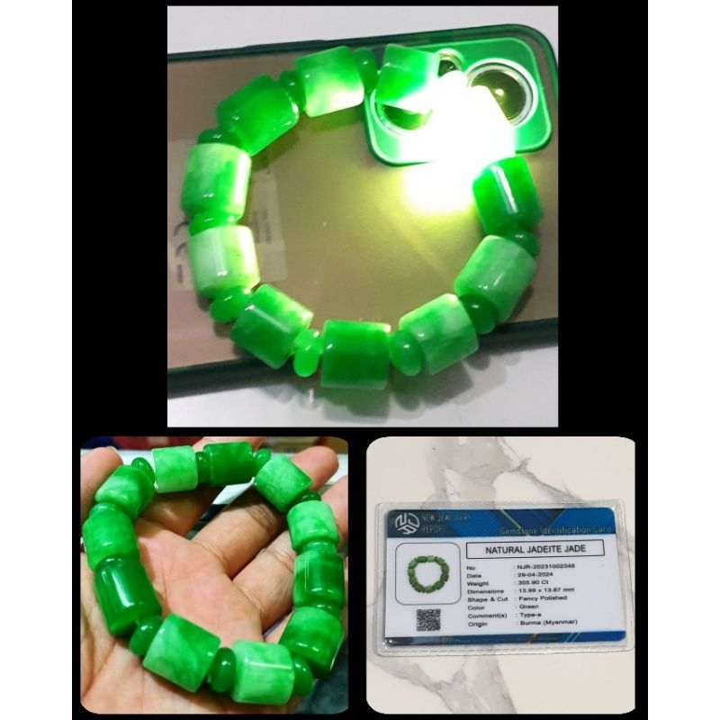 GELANG GIOK BURMA JADE SUPER JUMBO ASLI + MEMO
