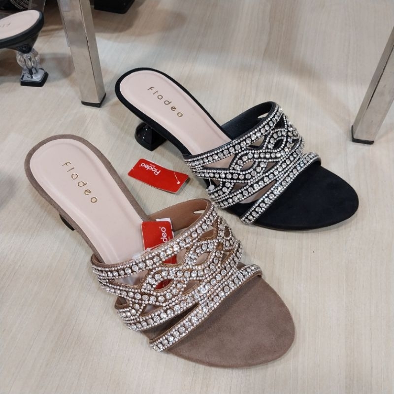 FLADEO‼️sandal pesta wanita heels 3cm