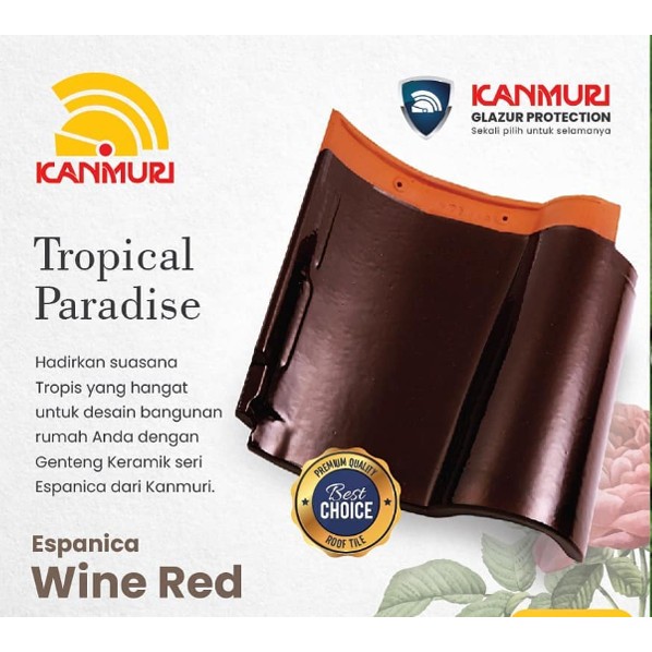 Kanmuri Espanica Wine Red Genteng Keramik Original