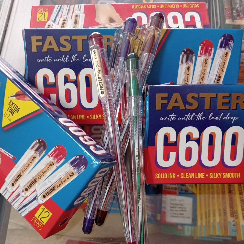 

Pulpen FASTER C600 (Hitam/Biru) 1dus 12pcs (bebas pilih warna)
