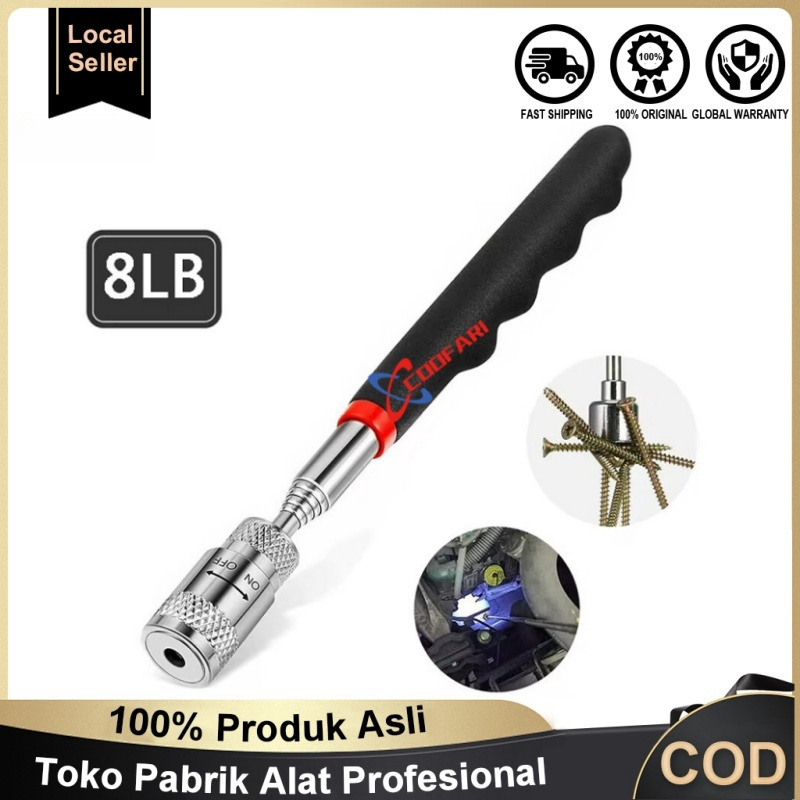 Magnet Pick Up Tool Telescopic - Tongkat Magnetik dengan LED, 8LB Kekuatan