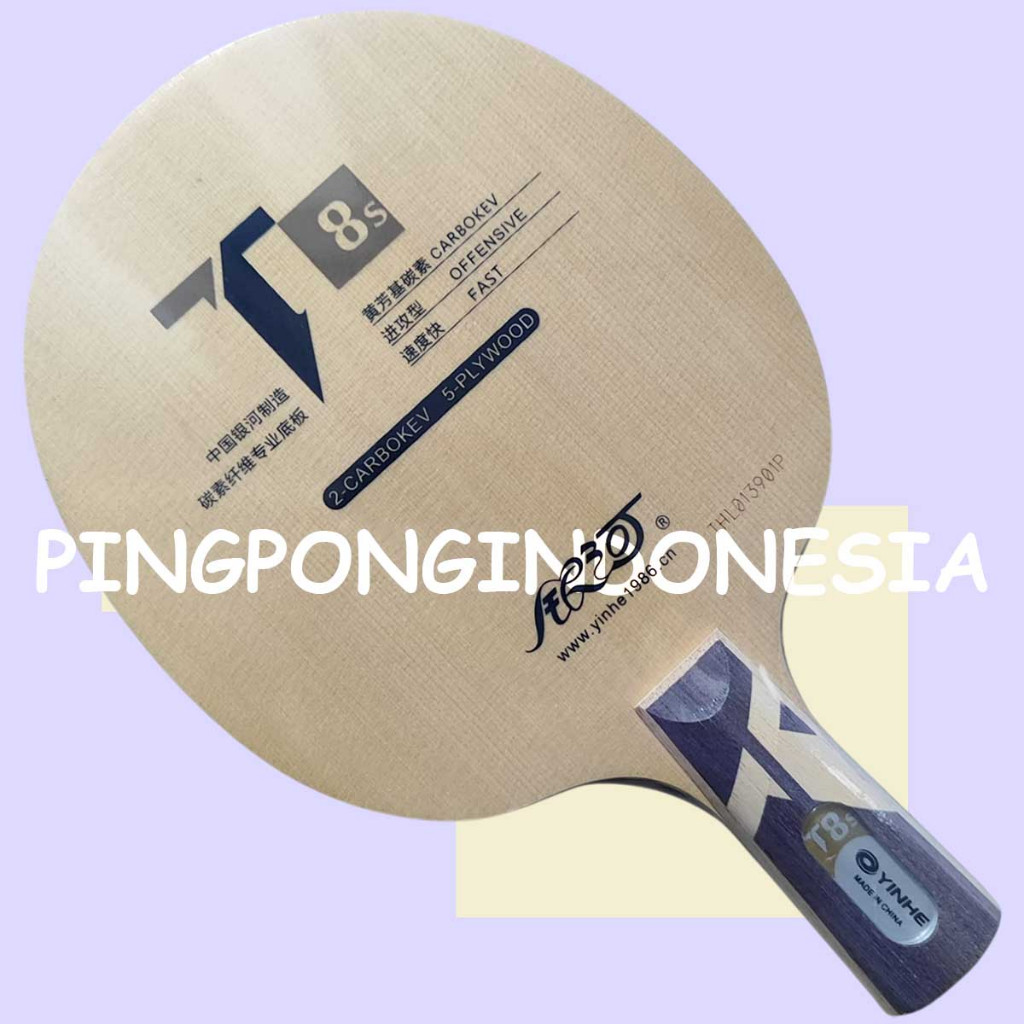 Yinhe T8s Penhold - Blade Kayu Pingpong Carbon Kev Bet Tenis Meja T8-s T-8s Bat