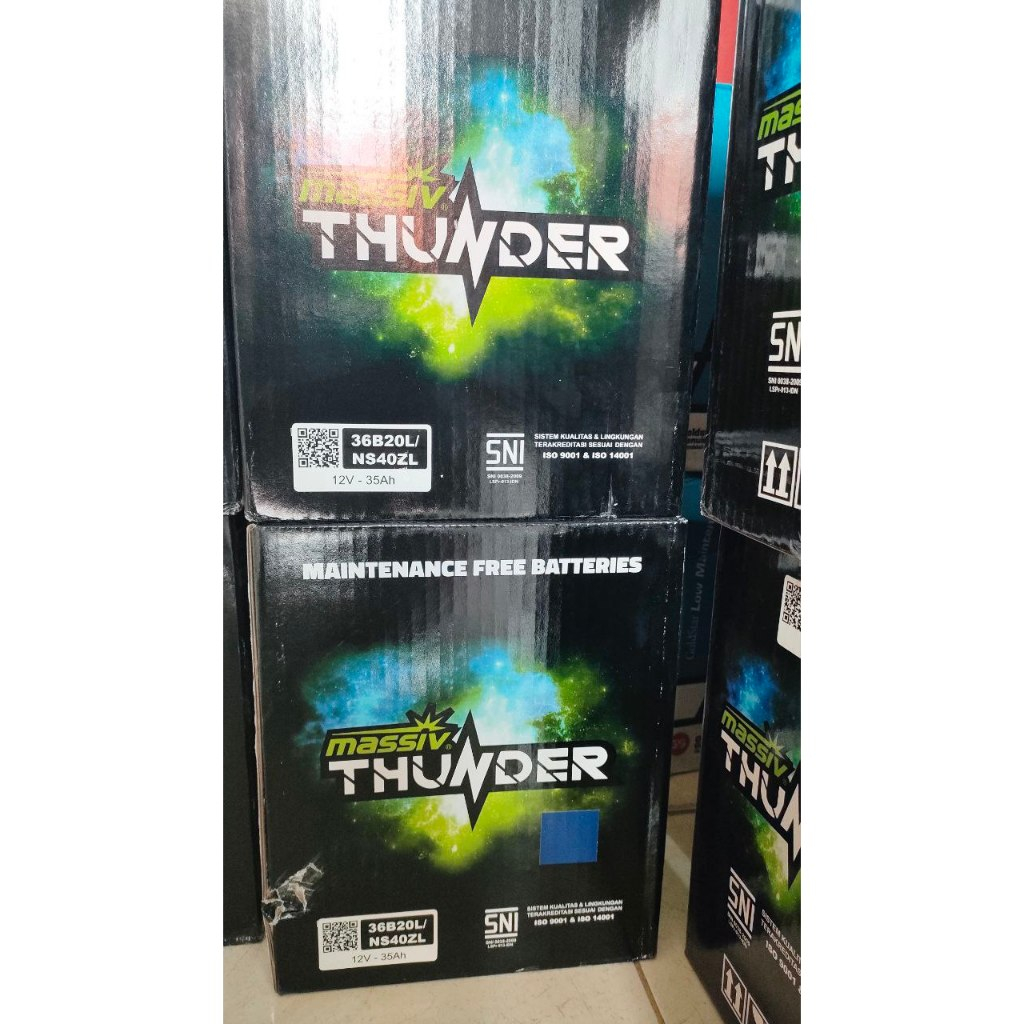 AKI MAINTENACE FREE MASSIV THUNDER NS40Z DAN NS40 ZL ( 35 AH ) ( AKI KERING )