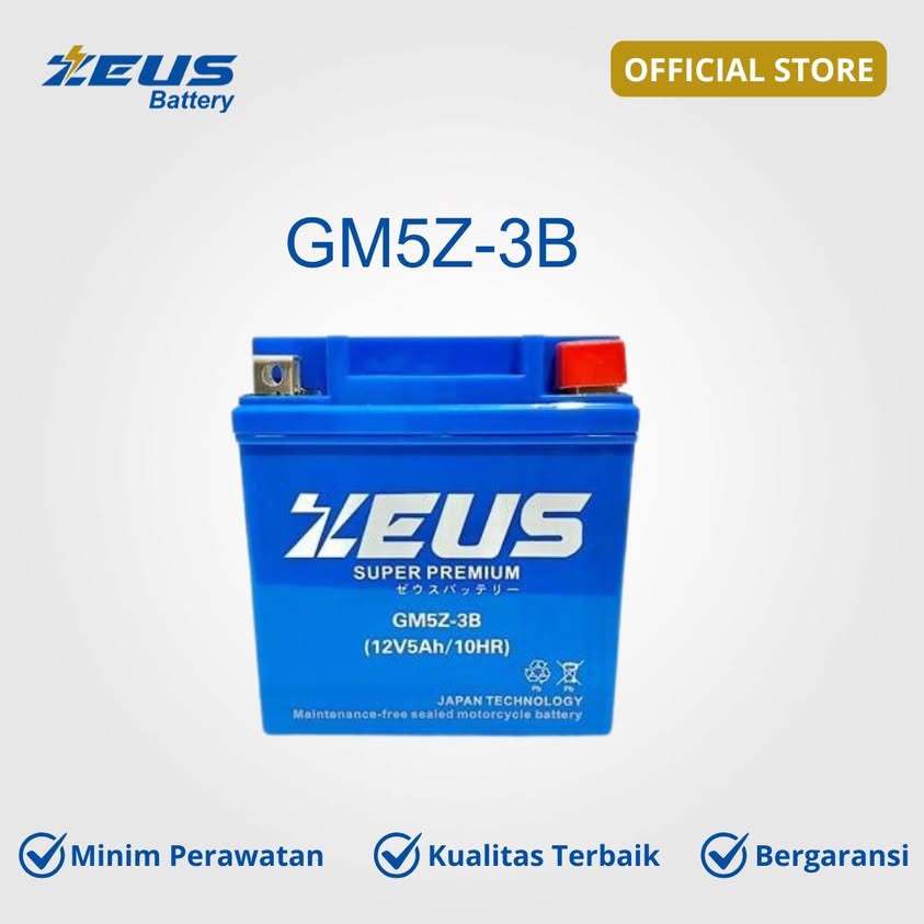 Aki Motor Honda Legenda, Megapro Lama, Supra X Lama GM5Z 3B Zeus Battery Aki Kering