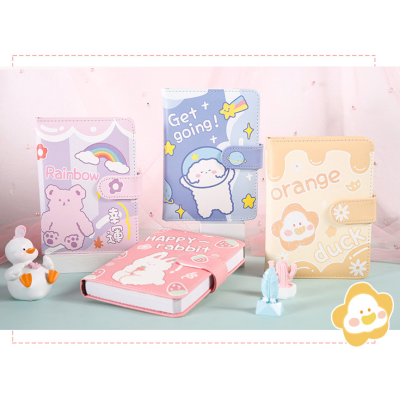 

Buku diary A6 cover kulit warna warni lucu Notebook magnetic karakter kartun Buku catatan unik penutup magnet agenda jurnal Hadiah kado kreatif