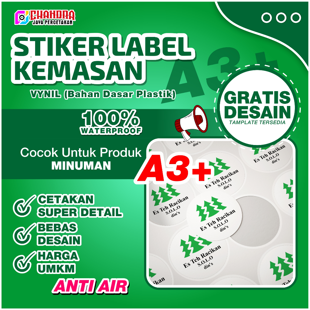 

STIKER LABEL MASAN BAHAN VYNIL LEMBARAN A3+ | STIKER CUP ES | STIKER MAKANAN | STIKER KUE | STIKER MINUMAN | CUSTOM BISA REQUEST | STIKER KOSMETIK