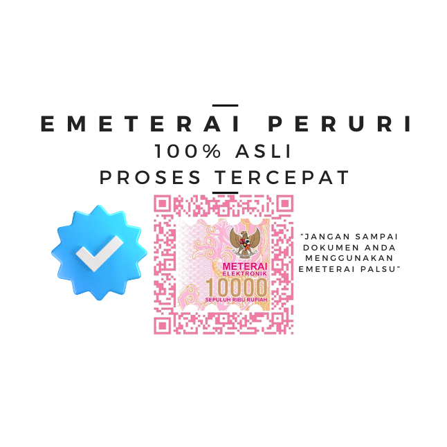 Bantuan E-Materai Asli Resmi Dari Peruri