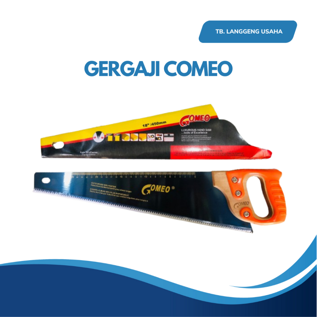 LU GERGAJI COMEO 18''/450 mm GERGAJI KAYU GERGAJI TANGAN SUPER TAJAM POTONG KAYU TRIPLEK 14 16 18 20