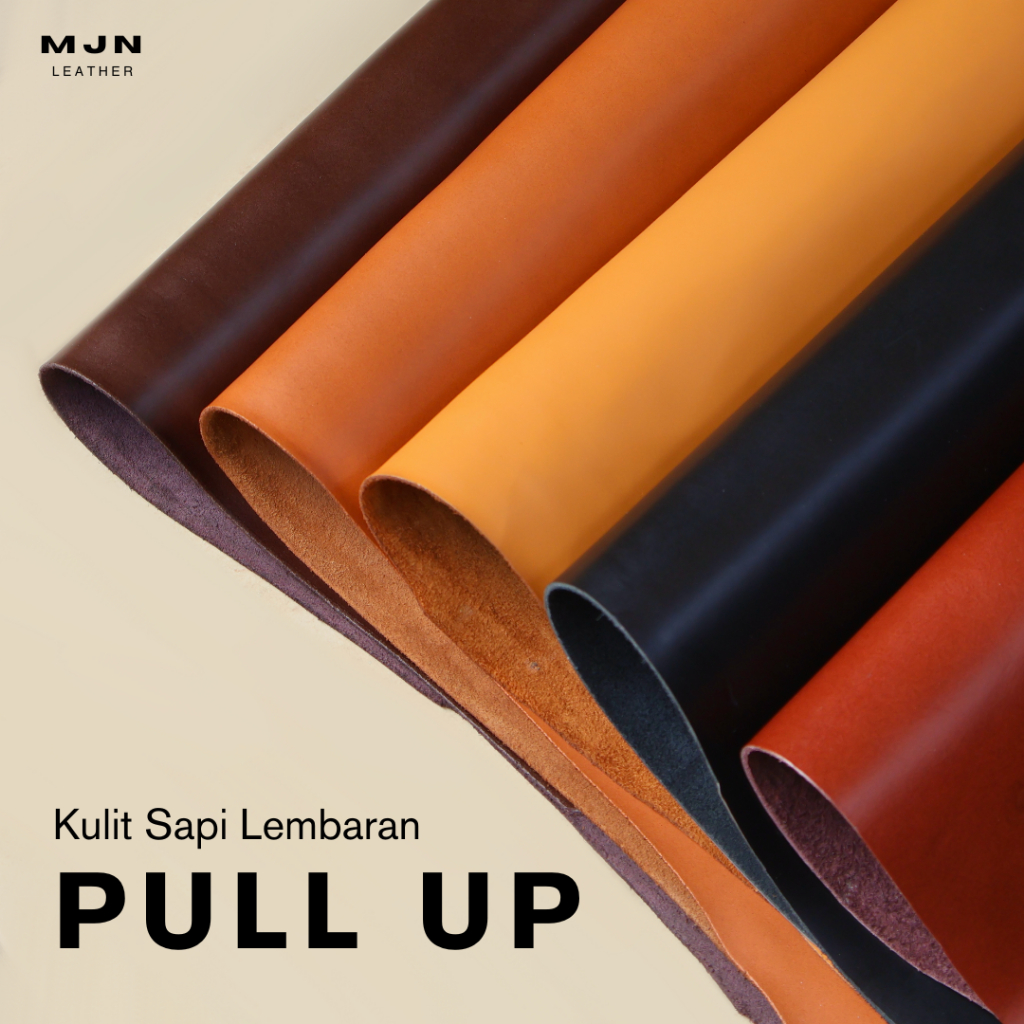Kulit Sapi Asli Lembaran Motif Pull Up ukuran A4