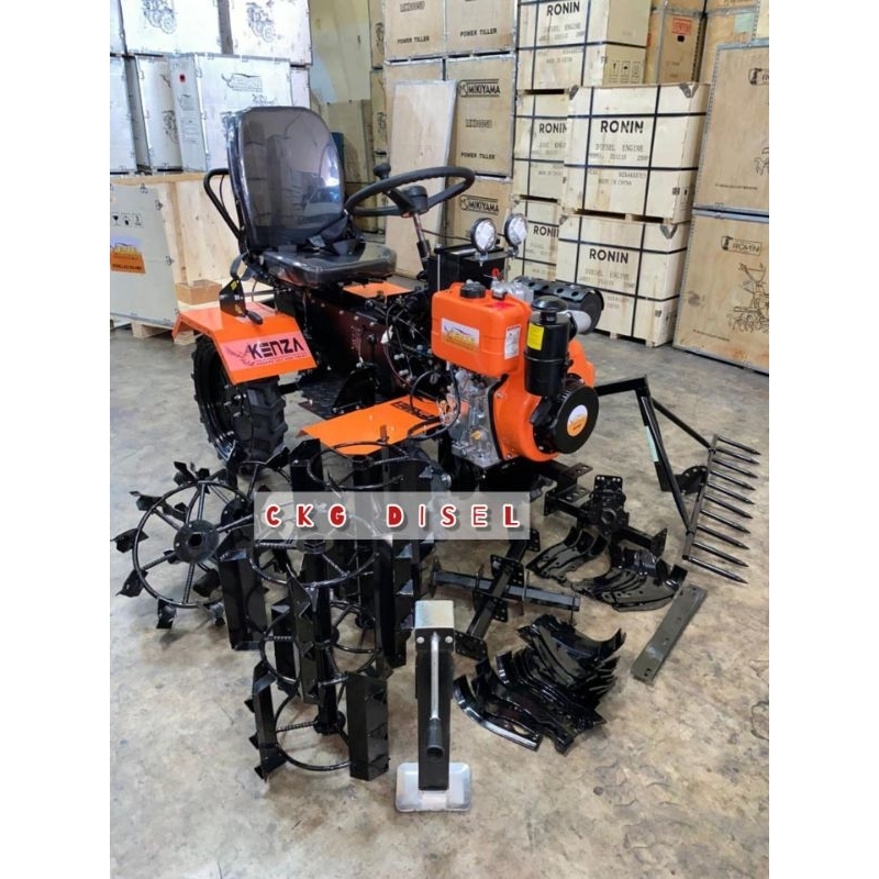 Traktor Mini Bajak Sawah Dan Ladang 4 Roda Diesel KENZA Elektrik Stater