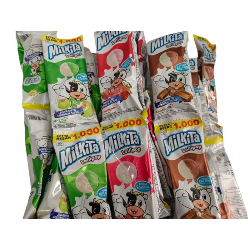 

Permen lolipop milkita renteng juaranya permen susuVarian melon cokelat strowberry 1 renteng isi 10 pcs