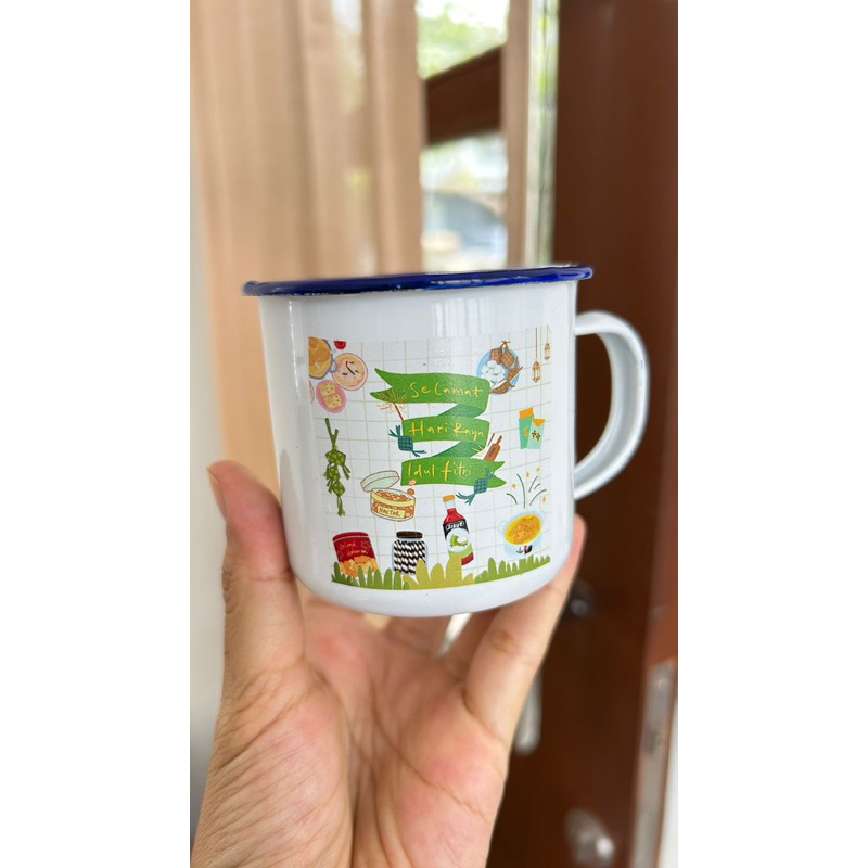 mug enamel custom hampers idul fitri natal dan tahun baru