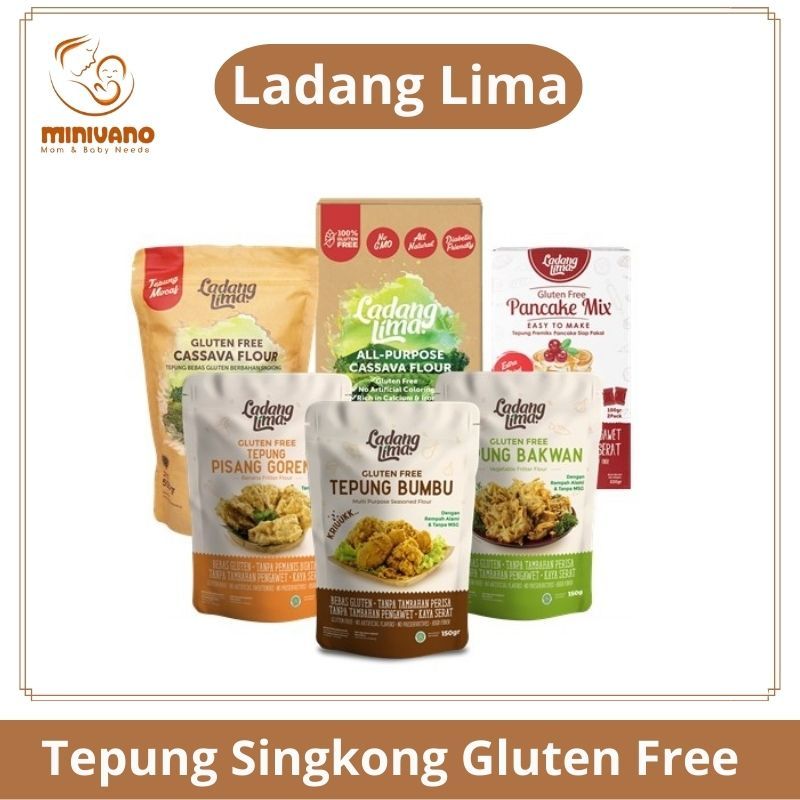 

Ladang Lima Tepung Singkong Gluten Free - Tepung Bumbu - Tepung Pisang - Tepung Bakwan - Tepung Mocaf - Tepung Pancake - Tepung Brownies