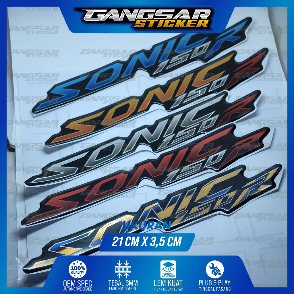 emblem timbul sonic 150 r honda / emblem timbul honda sonic