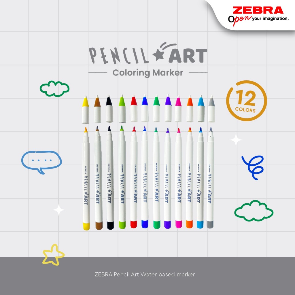 

Asaba Stationery - Zebra Marker/Spidol Warna Pencil Art Satuan