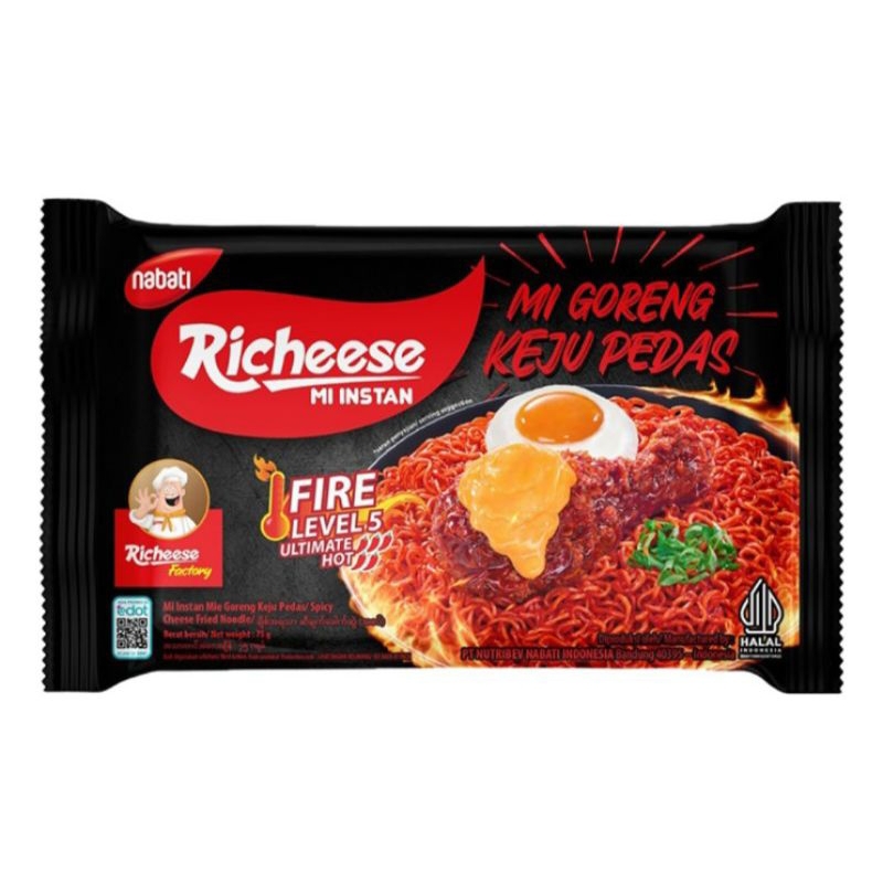 

Nabati Richeese Mi Goreng Instan Keju Pedas Level 5 75 g