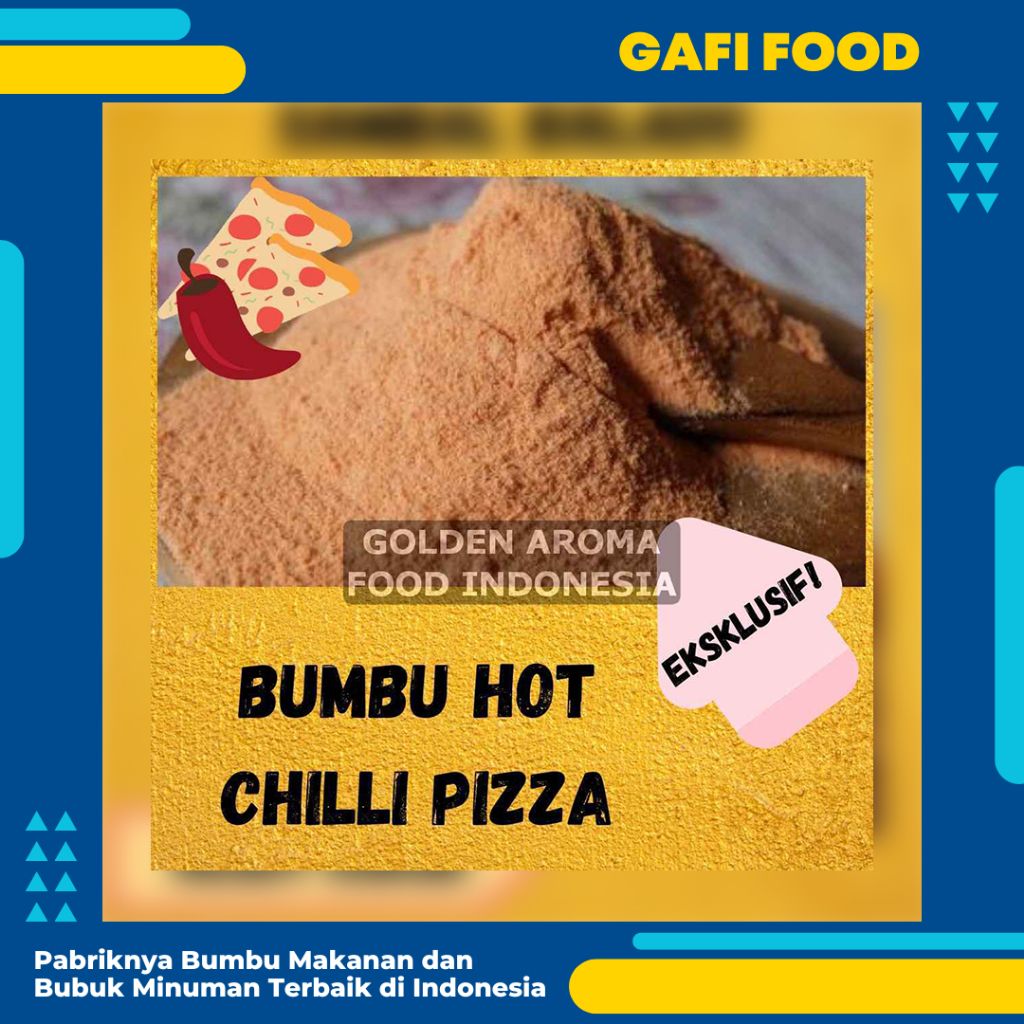 

BUMBU TABUR HOT CHILLI PIZZA PEDAS 1 KG FOOD GRADE 1Kg Bubuk Bumbu Mie Lidi Makaroni Basreng Tahu